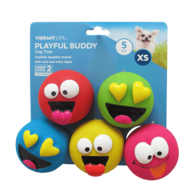 Vibrant Life 5pk EMOTICON LATEX DOG TOY Vibrant Life 5pk EMOTICON LATEX DOG TOY